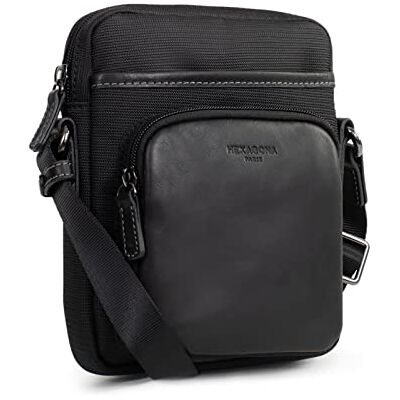 Hexagona Travel Paris Sacoche pour Homme Collection TRAVEL Noir en Nylon 1 bandoulière réglable Porte-documents Serviette Sacoche Besace Sac à main bandoulière Homme Hexagona Travel Paris Sacoche pour Homme Collection TRAVEL Noir en Nylon 1 bandoulière réglable Porte-documents Serviette Sacoche Besace Sac à main bandoulière Homme