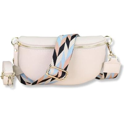 Blade Sac banane doré pour femme en cuir véritable, sac banane élégant pour femme avec 2 larges ceintures à motifs et en cuir amovibles et réglables, sac bandoulière pour femme, sac de poitrine de Blade Sac banane doré pour femme en cuir véritable, sac banane élégant pour femme avec 2 larges ceintures à motifs et en cuir amovibles et réglables, sac bandoulière pour femme, sac de poitrine de