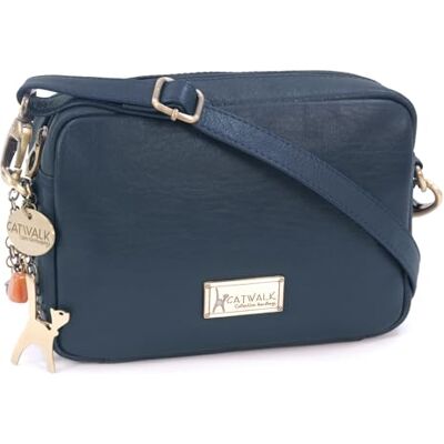 Catwalk Collection Handbags Petit Sac Bandoulière Femme Cuir Sac à Main Multipoches Porté Croisé Avec Bandoulière Réglable Polly Catwalk Collection Handbags Petit Sac Bandoulière Femme Cuir Sac à Main Multipoches Porté Croisé Avec Bandoulière Réglable Polly