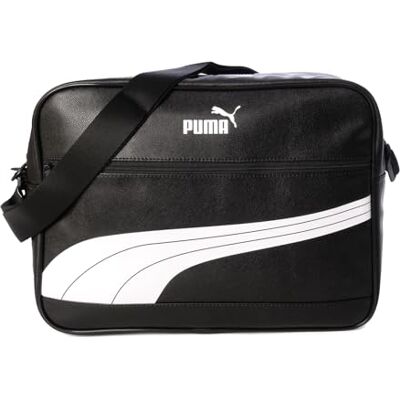 PUMA Unisexe Sac à bandoulière rétro pour adulte Campus Reporter, noir/blanc PUMA Unisexe Sac à bandoulière rétro pour adulte Campus Reporter, noir/blanc