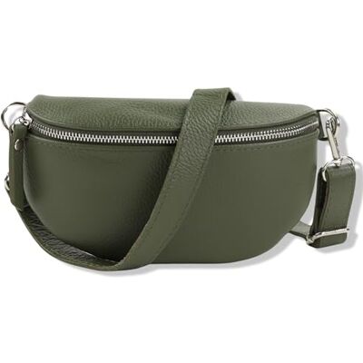 Blade Sac banane pour femme en cuir véritable, sac banane élégant pour femme avec 2 ceintures à motifs et en cuir amovibles et réglables, sac bandoulière et de poitrine de qualité supérieure, Kaki-1., Blade Sac banane pour femme en cuir véritable, sac banane élégant pour femme avec 2 ceintures à motifs et en cuir amovibles et réglables, sac bandoulière et de poitrine de qualité supérieure, Kaki-1.,