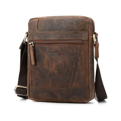 LEABAGS Petit sac à bandoulière en cuir pour homme I Messenger Bag avec bandoulière I Sac de voyage pour homme I Sac de transport I Sac à main LEABAGS Petit sac à bandoulière en cuir pour homme I Messenger Bag avec bandoulière I Sac de voyage pour homme I Sac de transport I Sac à main