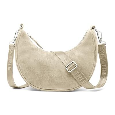 Expatrié Lea Petit sac à main en daim avec sangle réglable – Sac à bandoulière en forme de demi-lune – Sac de raviolis pour femme en daim végétalien Expatrié Lea Petit sac à main en daim avec sangle réglable – Sac à bandoulière en forme de demi-lune – Sac de raviolis pour femme en daim végétalien