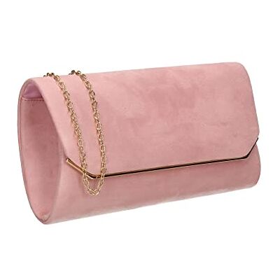 SwankySwans Anny Pochette à rabat en daim pour femme Taille unique, rose, taille unique SwankySwans Anny Pochette à rabat en daim pour femme Taille unique, rose, taille unique