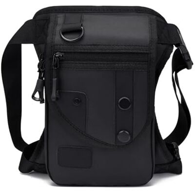 NFRFK Sac banane pour homme, sac de jambe, sac de ceinture utilitaire, pochette pour homme, hanche, moto, jambières, sacs de cuisse, sac banane pour cyclisme, sac à bandoulière, Noir , One Size NFRFK Sac banane pour homme, sac de jambe, sac de ceinture utilitaire, pochette pour homme, hanche, moto, jambières, sacs de cuisse, sac banane pour cyclisme, sac à bandoulière, Noir , One Size