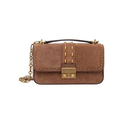 Michael Kors TRIBECA Petit sac bandoulière en daim clouté Michael Kors TRIBECA Petit sac bandoulière en daim clouté