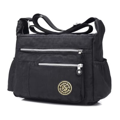 NICOLE & DORIS NICOLE&DORIS Femmes Sacs À Main Bandoulière Sac Hobo Fourre-tout Satchel Sac À Main Étanche Nylon, schwarz, L, Toten NICOLE & DORIS NICOLE&DORIS Femmes Sacs À Main Bandoulière Sac Hobo Fourre-tout Satchel Sac À Main Étanche Nylon, schwarz, L, Toten