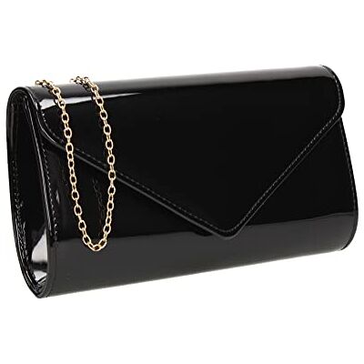 SwankySwans Pochette de soirée Alisa Patent Party Prom, Noir, taille unique SwankySwans Pochette de soirée Alisa Patent Party Prom, Noir, taille unique