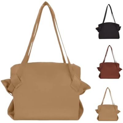 PHFDQKG Sac de courses pliable, sac fourre-tout de voyage pour femme, grande capacité, simple et pratique, parfait pour les voyages et le camping., kaki PHFDQKG Sac de courses pliable, sac fourre-tout de voyage pour femme, grande capacité, simple et pratique, parfait pour les voyages et le camping., kaki