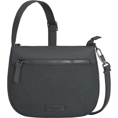 Travelon Sac à bandoulière antivol pour le métro, Gris chiné, One Size Travelon Sac à bandoulière antivol pour le métro, Gris chiné, One Size