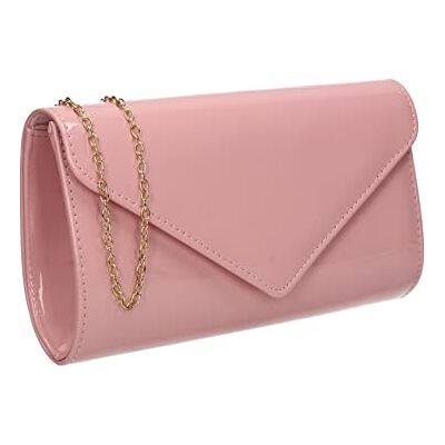 SwankySwans Pochette de soirée Alisa Patent Party Prom, rose, taille unique SwankySwans Pochette de soirée Alisa Patent Party Prom, rose, taille unique