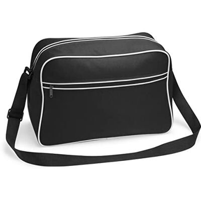 BagBase Sac à bandoulière rétro en noir et blanc BagBase Sac à bandoulière rétro en noir et blanc
