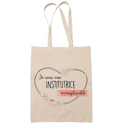 Planetee Tote bag Institutrice femme Irremplaçable Idée Cadeau Sac cabas Bandoulière, Sac de Plage, Sac à Main Femme Imprimé en France, Beige Planetee Tote bag Institutrice femme Irremplaçable Idée Cadeau Sac cabas Bandoulière, Sac de Plage, Sac à Main Femme Imprimé en France, Beige