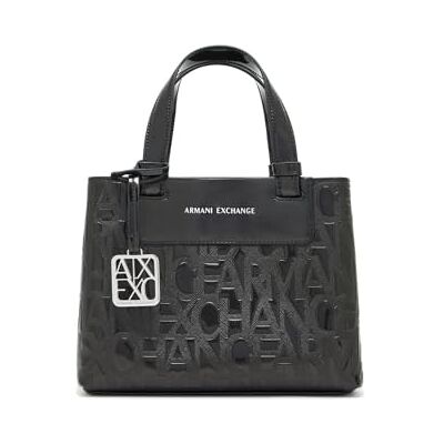 Giorgio Armani Exchange Sac à provisions Lize Pebble avec logo pour femme, noir, TU Giorgio Armani Exchange Sac à provisions Lize Pebble avec logo pour femme, noir, TU