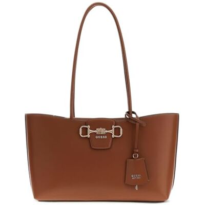 GUESS sac à épaule sac shopper Janie Logo Girlfriend Carryall Cognac brun GUESS sac à épaule sac shopper Janie Logo Girlfriend Carryall Cognac brun