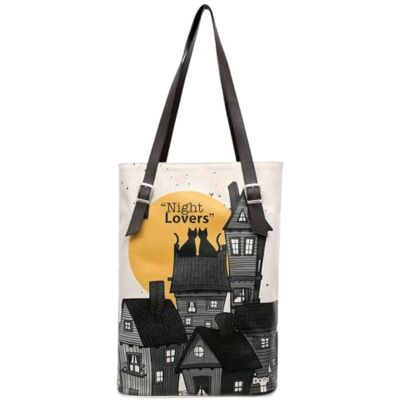 DOGO Sac à bandoulière végétalien pour femme Pour les amoureux de la nuit, multicolore DOGO Sac à bandoulière végétalien pour femme Pour les amoureux de la nuit, multicolore