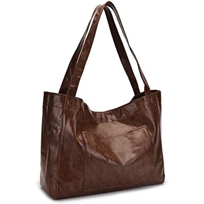 NICOLE & DORIS Grand sac fourre-tout moderne en cuir imperméable pour femme NICOLE & DORIS Grand sac fourre-tout moderne en cuir imperméable pour femme