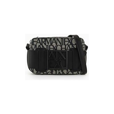 Giorgio Armani Exchange Women's Logo Placket Top Zip Crossbody Bag Camera case, Beige/Black, Beige/noir, Einheitsgröße Giorgio Armani Exchange Women's Logo Placket Top Zip Crossbody Bag Camera case, Beige/Black, Beige/noir, Einheitsgröße