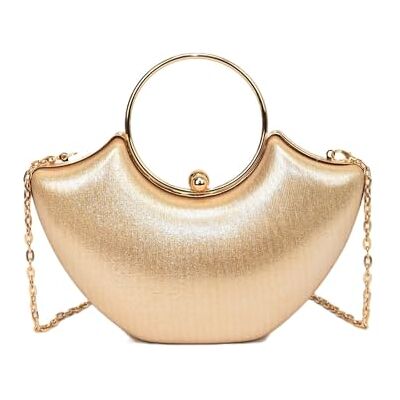 TABAGFKFNV Sac bandoulière unique for femme, petit format, en forme de lingot, avec chaîne carrée aux couleurs acidulées. Idéal for un porté épaule.(Gold) TABAGFKFNV Sac bandoulière unique for femme, petit format, en forme de lingot, avec chaîne carrée aux couleurs acidulées. Idéal for un porté épaule.(Gold)
