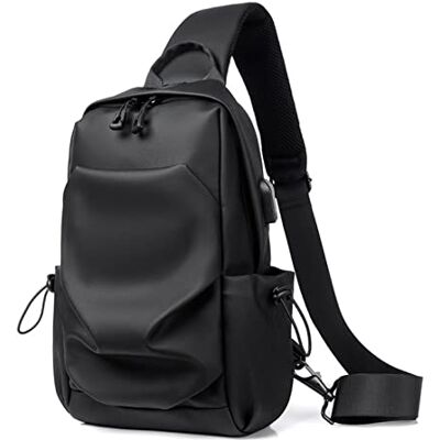 Nucelit Sac pour homme et fille Pochette de poitrine en polyuréthane Sac à bandoulière Pochettes à bandoulière Sac à main pour homme Taille S, Noir Nucelit Sac pour homme et fille Pochette de poitrine en polyuréthane Sac à bandoulière Pochettes à bandoulière Sac à main pour homme Taille S, Noir