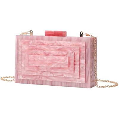 CEKGDB Sac de Soirée Acrylique Mode Et Atmosphérique Pochette Chaîne Bandoulière Messenger Sac Femme Sac Téléphone Portable, Rose nacré, taille unique CEKGDB Sac de Soirée Acrylique Mode Et Atmosphérique Pochette Chaîne Bandoulière Messenger Sac Femme Sac Téléphone Portable, Rose nacré, taille unique