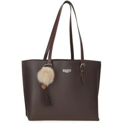Pepe Jeans Margaret Sac fourre-tout marron 38 x 27,5 x 11 cm Grand compartiment, poignées supérieures, poches intérieures, fermeture éclair, cuir synthétique, By Joumma Bags Pepe Jeans Margaret Sac fourre-tout marron 38 x 27,5 x 11 cm Grand compartiment, poignées supérieures, poches intérieures, fermeture éclair, cuir synthétique, By Joumma Bags