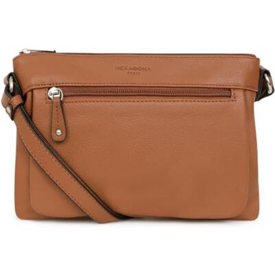 Hexagona Paris Sac porté Travers pour Femme Collection Confort Tan en Cuir de Vachette grainé Porté Croise Sac a Main Femme Sac bandoulière Petit Sac Sac à Main bandoulière, Tan Hexagona Paris Sac porté Travers pour Femme Collection Confort Tan en Cuir de Vachette grainé Porté Croise Sac a Main Femme Sac bandoulière Petit Sac Sac à Main bandoulière, Tan