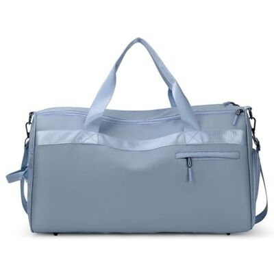 Beimus Pocuh Sac à bagages pour femme, élégant avec compartiments humides/secs, sac de sport polyvalent pour les courts voyages et la salle de sport, bleu clair, Bleu Clair Beimus Pocuh Sac à bagages pour femme, élégant avec compartiments humides/secs, sac de sport polyvalent pour les courts voyages et la salle de sport, bleu clair, Bleu Clair
