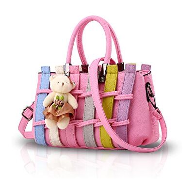 NICOLE & DORIS NICOLE&DORIS Femmes Mode Sac à Main coloré Crossbody épaule Sac fourre-Tout Sac à provisions poignées Longues PU pour Dames NICOLE & DORIS NICOLE&DORIS Femmes Mode Sac à Main coloré Crossbody épaule Sac fourre-Tout Sac à provisions poignées Longues PU pour Dames