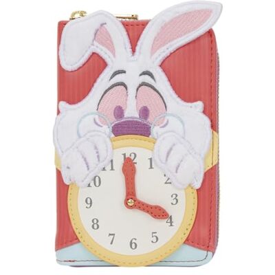 Loungefly Disney Alice au pays des merveilles Portefeuille zippé Motif lapin Blanc Loungefly Disney Alice au pays des merveilles Portefeuille zippé Motif lapin Blanc