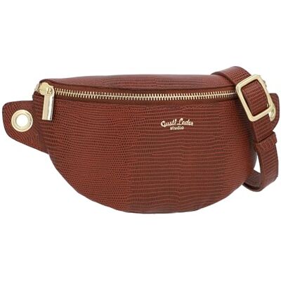 Gusti Leder Gusti Rosamonde Sac banane en cuir véritable, serpent marron, Taille unique, Rétro Gusti Leder Gusti Rosamonde Sac banane en cuir véritable, serpent marron, Taille unique, Rétro