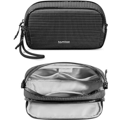 tomtoc Sac de Rangement Câble, Tech Pouch, Boite Rangement Cable Accessoire Voyage Organisateur de Câbles Portable pour Accessoires Techniques, Powerbank, Téléphone Portable, AirPods, Objets Quotidiens tomtoc Sac de Rangement Câble, Tech Pouch, Boite Rangement Cable Accessoire Voyage Organisateur de Câbles Portable pour Accessoires Techniques, Powerbank, Téléphone Portable, AirPods, Objets Quotidiens