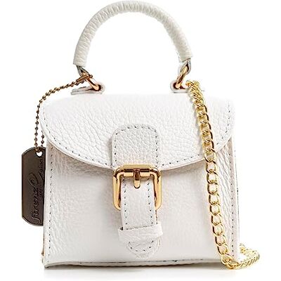 FIRENZE ARTEGIANI . Annicco Mini Sac à Main et Bandoulière Femme Cuir Véritable Finition Dollaro.12 x 8,5 x 10,5 cm Couleur : Blanc, blanc, Contemporain, Blanc, Contemporain FIRENZE ARTEGIANI . Annicco Mini Sac à Main et Bandoulière Femme Cuir Véritable Finition Dollaro.12 x 8,5 x 10,5 cm Couleur : Blanc, blanc, Contemporain, Blanc, Contemporain