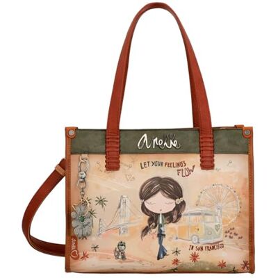 Anekke Peace & Love Tote Bag Camel Anekke Peace & Love Tote Bag Camel