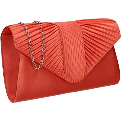 SwankySwans Sophie Pochette en satin pour femme, corail SwankySwans Sophie Pochette en satin pour femme, corail