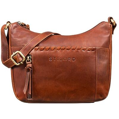 STILORD "Nia" Femme Sac à Bandoulière Petit Cuir Sacs à Main Femmes Vintage Sacoche Élégant Besace Handbag Women en Cuir Authentique Couleur:porto cognac STILORD "Nia" Femme Sac à Bandoulière Petit Cuir Sacs à Main Femmes Vintage Sacoche Élégant Besace Handbag Women en Cuir Authentique Couleur:porto cognac
