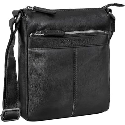 STILORD "Aspen" Sacoche Homme Bandoulière Cuir Vintage Petit Sac Message Sacoche à l'Épaule Crossbody Bag en Cuir Véritable Couleur:noir STILORD "Aspen" Sacoche Homme Bandoulière Cuir Vintage Petit Sac Message Sacoche à l'Épaule Crossbody Bag en Cuir Véritable Couleur:noir