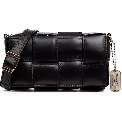FIRENZE ARTEGIANI . Anela Sac Bandoulière Femme Cuir Véritable Finition Sauvage Rembourré 22 x 8,5 x 12 cm Couleur : Noir, Noir, Utilitaire FIRENZE ARTEGIANI . Anela Sac Bandoulière Femme Cuir Véritable Finition Sauvage Rembourré 22 x 8,5 x 12 cm Couleur : Noir, Noir, Utilitaire
