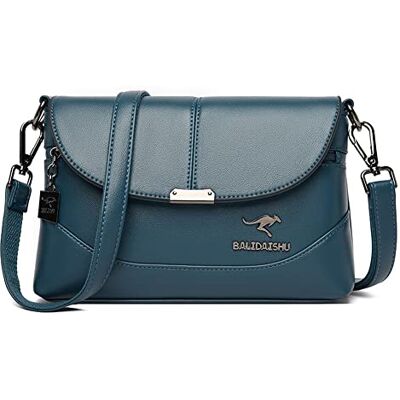 Leathario Sac Bandoulière Femme Cuir Vintage Rétro Porte Epaule Besace Sacoche Croisé Travers Pochette Soirée Mode Travail Shopping Elégant Tendance Chic, Bleu1 Leathario Sac Bandoulière Femme Cuir Vintage Rétro Porte Epaule Besace Sacoche Croisé Travers Pochette Soirée Mode Travail Shopping Elégant Tendance Chic, Bleu1