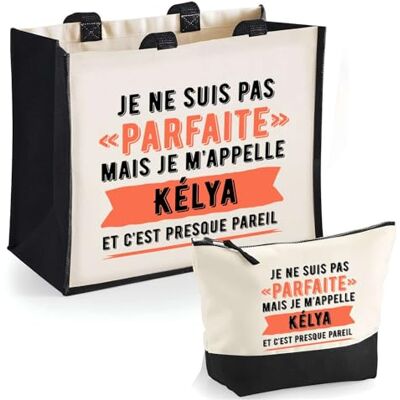 Planetee Duo cabas jute et trousse noire Kélya Parfaite Cadeau humour femme Anniversaire Noël fête des Mères Mamie Sac shopping courses et pochette Planetee Duo cabas jute et trousse noire Kélya Parfaite Cadeau humour femme Anniversaire Noël fête des Mères Mamie Sac shopping courses et pochette