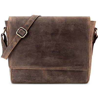 LEABAGS Sac à bandoulière pour homme et femme Sac pour ordinateur portable en cuir véritable 14" Sac de messager avec sangle Sac à bandoulière Sac à main de travail LEABAGS Sac à bandoulière pour homme et femme Sac pour ordinateur portable en cuir véritable 14" Sac de messager avec sangle Sac à bandoulière Sac à main de travail