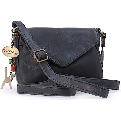 Catwalk Collection Handbags Petit Sac Bandoulière Femme en Cuir Vintage Sac à Main Porté Croisé Avec Bandoulière Réglable Erin Catwalk Collection Handbags Petit Sac Bandoulière Femme en Cuir Vintage Sac à Main Porté Croisé Avec Bandoulière Réglable Erin