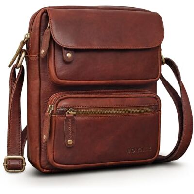 ROYALZ Sac à bandoulière Florida pour homme Petit sac à bandoulière en cuir Style vintage Couleur : noir ROYALZ Sac à bandoulière Florida pour homme Petit sac à bandoulière en cuir Style vintage Couleur : noir
