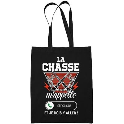 Planetee Tote bag Chasse m'appelle Idée Cadeau Sac cabas Bandoulière, Sac de Plage, Sac à Main Femme Imprimé en France, Noir Planetee Tote bag Chasse m'appelle Idée Cadeau Sac cabas Bandoulière, Sac de Plage, Sac à Main Femme Imprimé en France, Noir