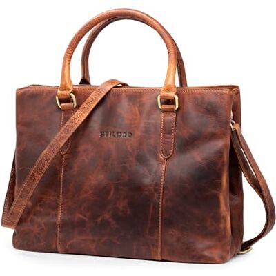 STILORD "Lexa" Grand sac à main en cuir Femme Vintage Sac à bandoulière Shopper Messenger Sac en cuir Bureau Sac à anses Cuir véritable Couleur:prestige marron STILORD "Lexa" Grand sac à main en cuir Femme Vintage Sac à bandoulière Shopper Messenger Sac en cuir Bureau Sac à anses Cuir véritable Couleur:prestige marron