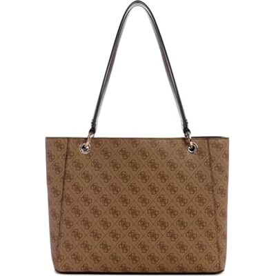 GUESS Nolana Noel Sac fourre-tout pour femme avec logo latte Marron Taille unique, Logo latte, marron, Einheitsgröße GUESS Nolana Noel Sac fourre-tout pour femme avec logo latte Marron Taille unique, Logo latte, marron, Einheitsgröße