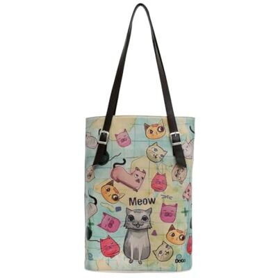 DOGO Grand Sac-Cats of The World Sac haut pour femme, multicolore, taille unique, multicolore, taille unique DOGO Grand Sac-Cats of The World Sac haut pour femme, multicolore, taille unique, multicolore, taille unique