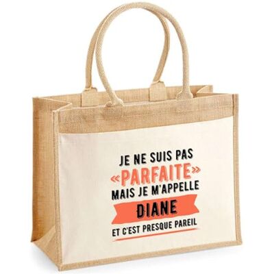 Planetee Duo cabas jute et trousse noire Diane Parfaite Cadeau humour femme Anniversaire Noël fête des Mères Mamie Sac shopping courses et pochette Planetee Duo cabas jute et trousse noire Diane Parfaite Cadeau humour femme Anniversaire Noël fête des Mères Mamie Sac shopping courses et pochette