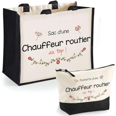 Planetee Duo Cabas Jute et Trousse Noire Chauffeur Routier au Top Cadeau Humour Femme Collègue Travail Retraite Remerciement Secret Santa Sac Shopping Courses Pratique Pochette Rangement Planetee Duo Cabas Jute et Trousse Noire Chauffeur Routier au Top Cadeau Humour Femme Collègue Travail Retraite Remerciement Secret Santa Sac Shopping Courses Pratique Pochette Rangement
