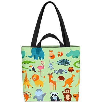 VOID Parade Animaux Zoo Sac Shopping 33x33x14cm,15l Shopper Bag Cabas, Multicolore, XXL, casual VOID Parade Animaux Zoo Sac Shopping 33x33x14cm,15l Shopper Bag Cabas, Multicolore, XXL, casual